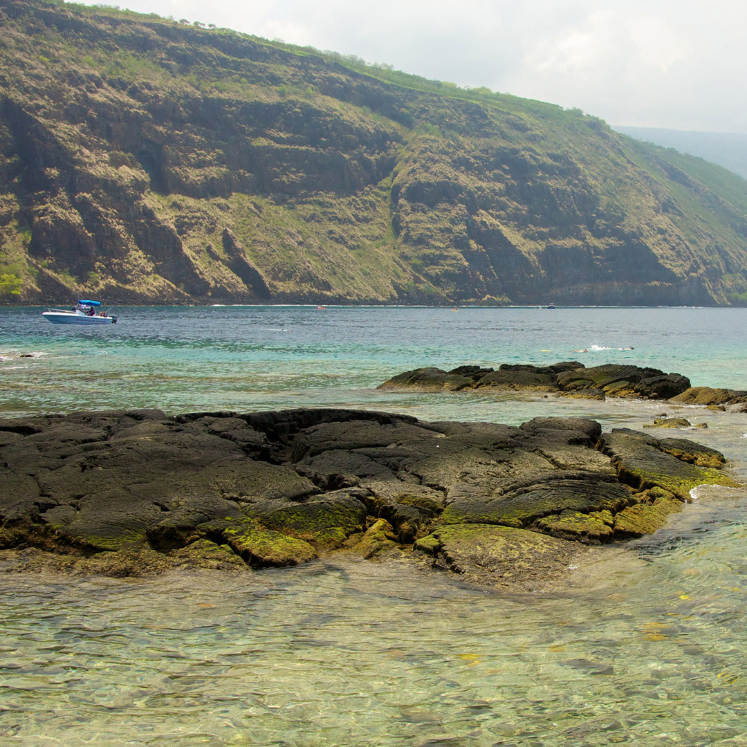clear water of Kealakekua Bay in South Kona